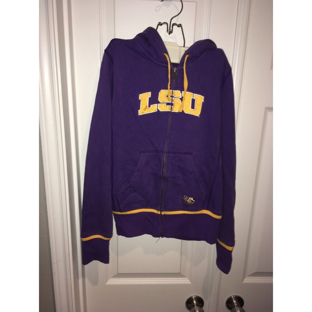 Nike LSU Tigers Zip Front Jacket Purple Gold Small 4/6 Oversized